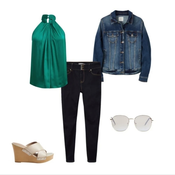 Torrid Satin Knot Front High Neck Tank - Picture 4 of 6